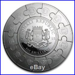 Somalia Elephant 12th Anniversary Puzzle 2004 2015 1 kg kilo. 999 Silver Coin