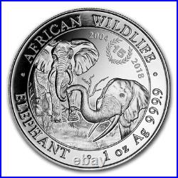 Somalia Elephant 2004 2018 15th Anniversary Jubilee 1 oz. 9999 Silver Coin