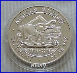 Somalia Elephant 2006 1 oz silver coin Ag 999 African Wildlife elefant silber