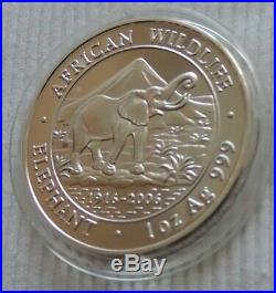 Somalia Elephant 2006 1 oz silver coin Ag 999 African Wildlife elefant silber
