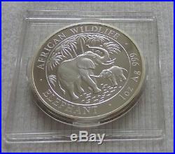 Somalia Elephant 2007 1 oz Silver coin 100 shillings & CoA fabulous Elefant