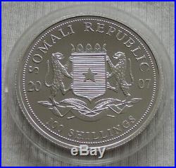 Somalia Elephant 2007 1 oz Silver color coin 100 shillings Somali Elefant farbe