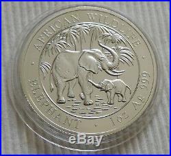 Somalia Elephant 2007 1 oz silver coin African Wildlife Somali Elefant silber