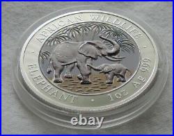 Somalia Elephant 2007 1 oz silver color coin African Wildlife Farbe Elefant