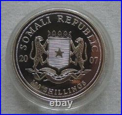 Somalia Elephant 2007 1 oz silver color coin African Wildlife Farbe Elefant