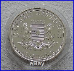 Somalia Elephant 2008 1 oz silver Gold Gilded coin 100 shillings Somali Elefant