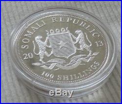 Somalia Elephant 2013 1 oz Silver Gold Gilded coin African Wildlife Elefant unze