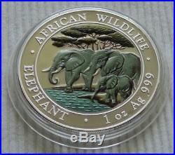 Somalia Elephant 2013 1 oz silver color coin African Wildlife Somali Elefant