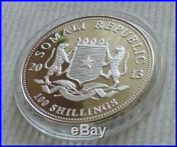 Somalia Elephant 2013 1 oz silver color coin African Wildlife Somali Elefant
