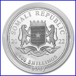 Somalia Elephant 2022 5 Oz Pure Silver Bu Coin In Capsule