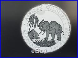 Somalia Elephant Black & White Set 2017 2 x 100 Shilling Ruthenium Refined