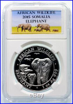 Somalia Elephant Silver Coin Set 2014 2015 2016 Slabbed and Labeled