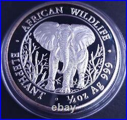 Somalia Set of 4 Silver Coins 2004 Somalia Elephant Prestige First Issue in Box