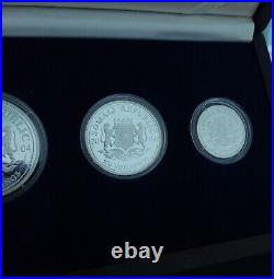 Somalia Set of 4 Silver Coins 2004 Somalia Elephant Prestige First Issue in Box