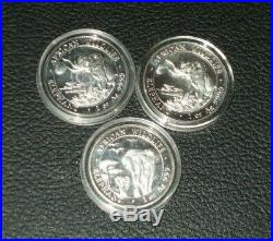 Somalia Silver Coin Lot Of 3 Elephant Coins 2015 and 2016 Sealed