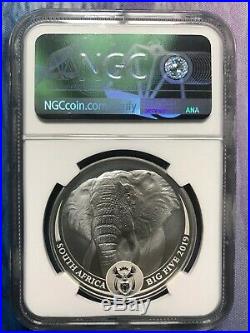 South Africa 2019 Big 5 Elephant 5 Rand Silver Coin NGC MS70 First Releases