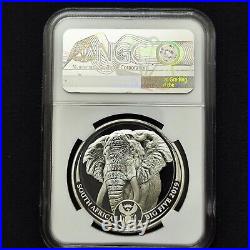 South Africa 2019 Big Five Elephant 5 RAND 1 OZ PROOF Sliver Coin NGC PF70 UC