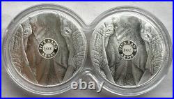 South Africa 2019 Elephant 1oz Double Pack Twin Silver Coins, Proof, Rare
