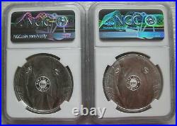 South Africa R5 2021 Silver Proof 1Oz 2Coin Set Big5 Series II Elephant NGC PF70