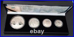 South Africa Silver Proof 4 Dif Coins Set 5- 50 Cents 2002 Year Elephant Ps200