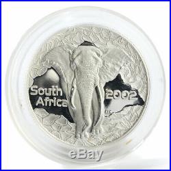 South Africa set of 4 coins 50,20,10,5 Cents Wildlife Elephant silver proof 2002