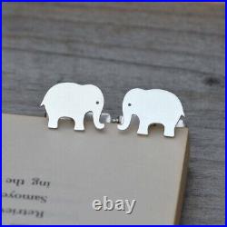 Stylish Look Elephant Design Animal Lover Men's Handmade Cufflinks In 925 Silver