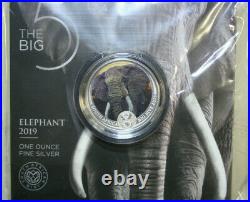 Süd Afrika 5 Rand 2019 Elephant The Big Five F#3902 Coloured extra rare