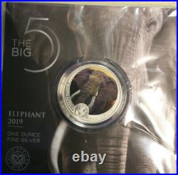 Süd Afrika 5 Rand 2019 Elephant The Big Five F#4008 Coloured extra rare
