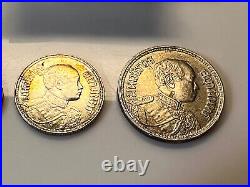 THAILAND SILVER 1 BAHT 1/2 1/4 ELEPHANT Coin Set Lot Of Three 1913 1925