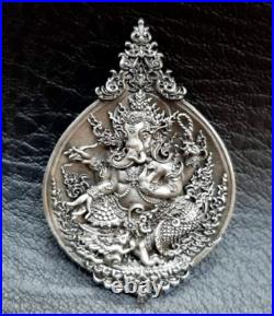 Thai Amulet Lord Ganesha Coin Elephant Hindu Successful God Deity Talisman