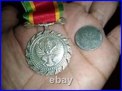Thai Amulet Praya Krut Kongchak Behind Elephant Genuine Silver Coin Luck Fortune