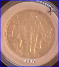 Thai Money Elephant Silver 1-Baht Coin, B. E. 2458-1915 King Rama VI Era Y#? 45