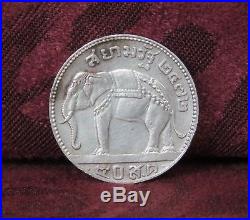 Thailand 50 Satang 1/2 Baht 1929 Silver Coin Elephant Thai Siam King Rama VII