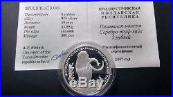 Transnistria Moldova 2007 5 rubles Trogonterium Elephant Mammoth Silver coin