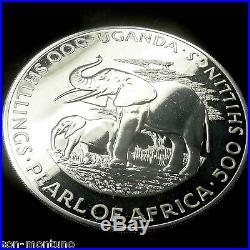 UGANDA 1981 Silver Elephant Proof-Like 4 Oz Sterling LOW MINTAGE African Coin