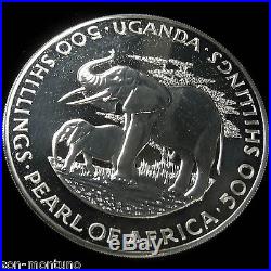 UGANDA 1981 Silver Elephant Proof-Like 4 Oz Sterling LOW MINTAGE African Coin