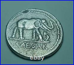UNRESEARCHED ANCIENT ROMAN AR SILVER DENARIUS COIN Julius Caesar / Elephant