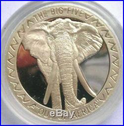 Uganda 2002 Elephant 5000 Shillings 1oz Silver Coin, Proof