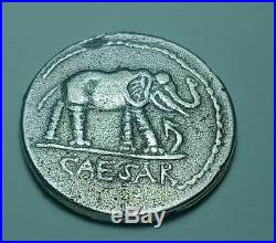 Unresearched Ancient Roman Ar Silver Denarius Coin Julius Caesar / Elephant
