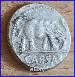 Verry Rare Roman Silver Coin, Denarius Julius Caesar / Elephant -3.70 g