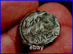 Very rare incuso Julius Caesar AR Denarius double Silver Elephant Roman Coin