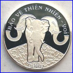 VietNam 1993 Elephant 100 Dong Silver Coin, Proof
