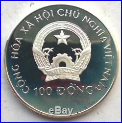 VietNam 1993 Elephant 100 Dong Silver Coin, Proof