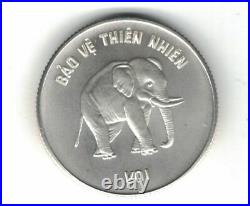 Vietnam Silver 100 Dong Unc Coin 1986 Year Km#21 Elephant