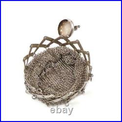 Vintage Sterling Silver Elephant Articulated Mesh Coin Purse Pendant LHL ROGER