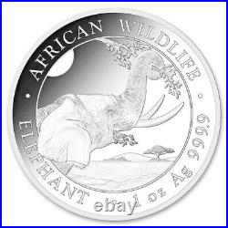 Wildlife Elephant Silver Coin 1 oz. 2023 in Clear Case Somalia