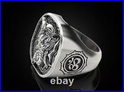 Wonderful Namaste Elephant Design with Men's Animal Lover Bright Finish Ring