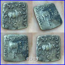 Wonderful Rare Ancient Square shape Roman Era Cow and Elephants Silver Coin