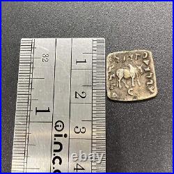 Wonderful Rare Ancient Square shape Roman Era Cow and Elephants Silver Coin