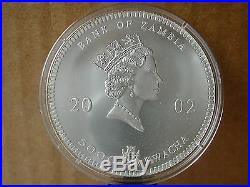 ZAMBIA 5000 Kwacha 2002 1 Oz silver BU ELEPHANT with colours rare bargain